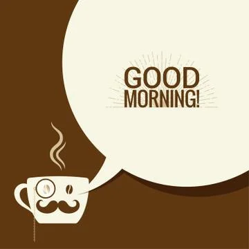 Coffee Cup With Speech Bubble Says Good Morning Stock Illustration