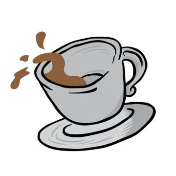 Coffee cup spill Stock Illustration