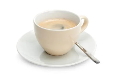 Coffee cup with spoon Stock Photos