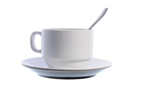 Coffee cup with a spoon Stock Photos