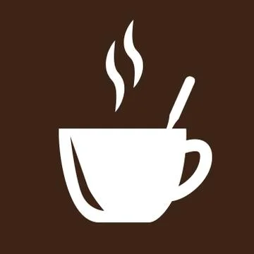 Coffee cup with spoon vector on brown background Stock Illustration