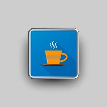 Coffee cup square icon Stock Illustration