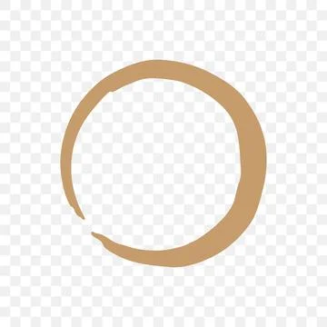 Coffee cup stain ring. Vector textured drink mark isolated on transparent Stock Illustration