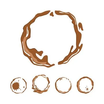 Coffee cup stains creating abstract rings pattern Stock Illustration