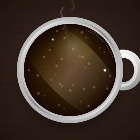 Coffee cup steam on dark background, hot beverage liquid surface view Stock Footage 344776851