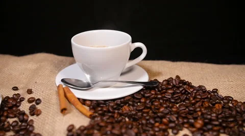 Coffee in Cup with Steam Video stock 59909293