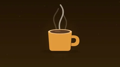 Coffee cup steam rising hot caramel food loop 스톡 동영상 342613093