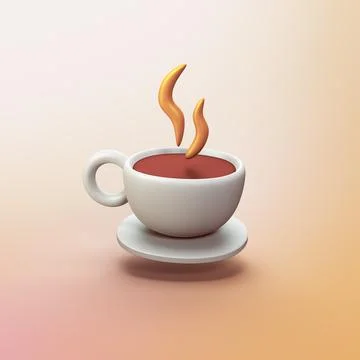 Coffee cup - stylized 3d CGI icon object Stock Illustration