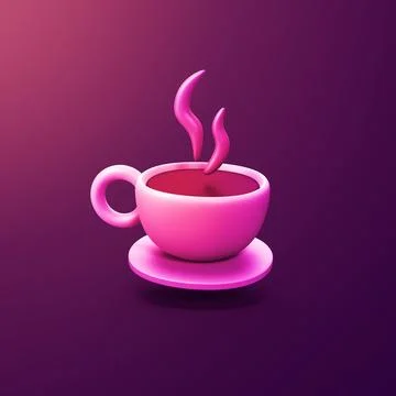 Coffee cup - stylized 3d CGI icon object, Not gen Ai Stock Illustration