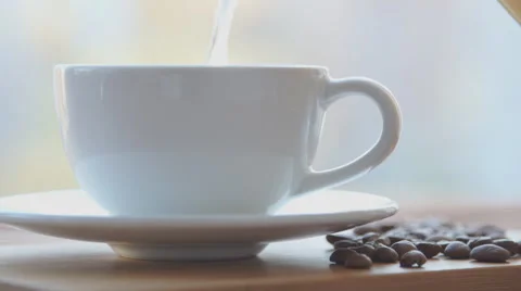 Coffee cup is on the table Stock Footage 68969580