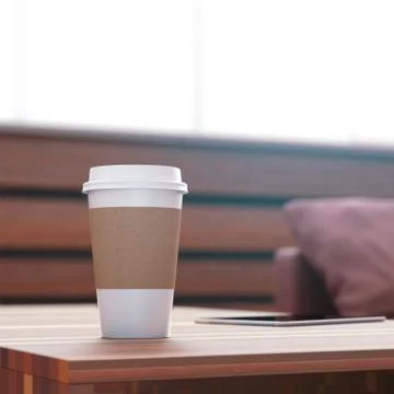 Coffee cup on the table 库存插图