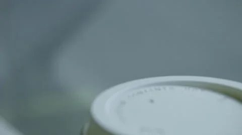 Coffee Cup on Table in a New York city coffee shop Stock Footage 59799341