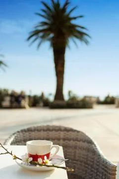 Coffee cup on the table Stock Photos