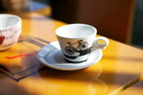 Coffee cup on the table Stock Photos