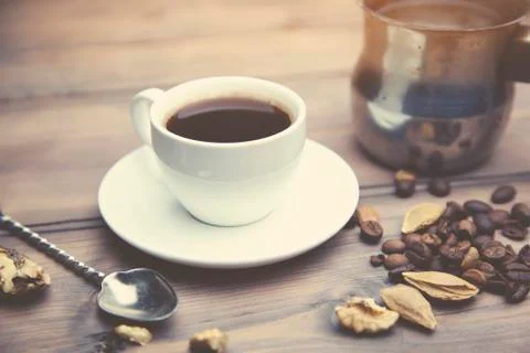 Coffee cup on  table Stock Photos