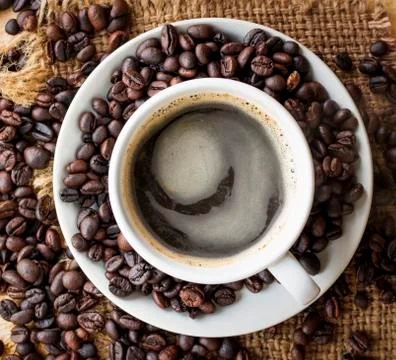 Coffee cup on table top Stock Photos