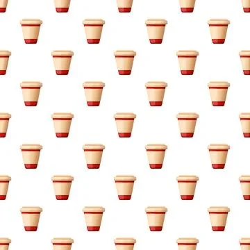 Coffee cup take away seamless pattern background Stock Illustration