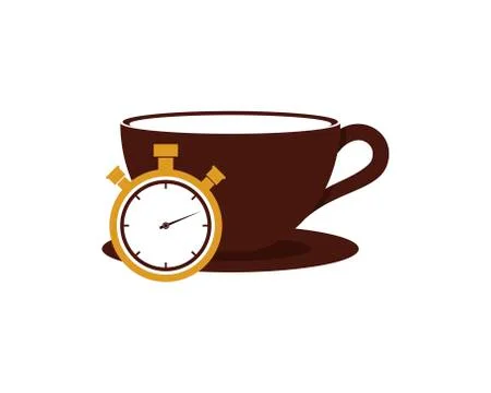 Coffee cup time logo Stock Illustration