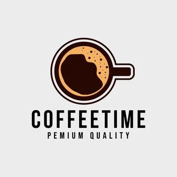 Coffee cup top view with bean shape foam creative symbol concept. Cafe menu, Stock Illustration