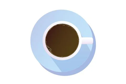 Coffee cup top view isolated on white background Stock-Illustration