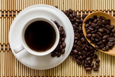 Coffee cup top view Stock Photos