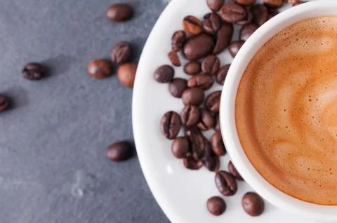 Coffee cup top view Stock Photos