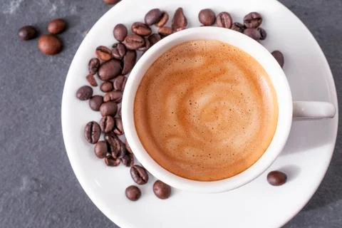 Coffee cup top view Stock Photos