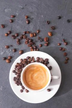 Coffee cup top view Stock Photos