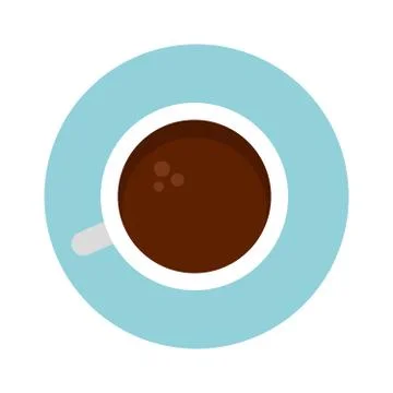 Coffee cup top view vector icon flat isolated Stock Illustration