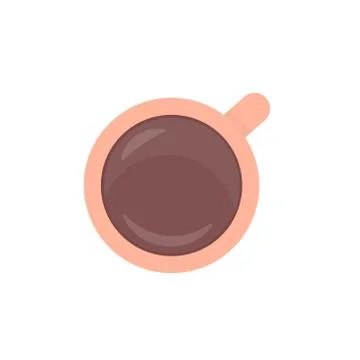 Coffee cup top view on white background. Stock Vector illustration. Illustrazione stock