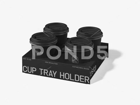 Coffee Cup with Tray Holder Mockup PSD Template