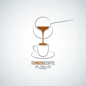 Coffee cup turkish recipe vector background Stock Illustration