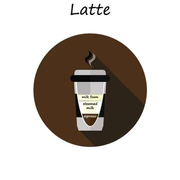 Coffee cup vector. Coffee latte illustration. Coffee latte in flat style Stockillustratie