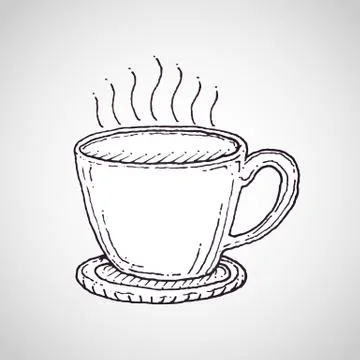 Coffee cup vector drawing Illustrazione stock