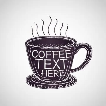Coffee cup vector drawing Illustrazione stock