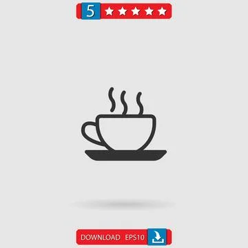 Coffee cup vector icon Illustrazione stock