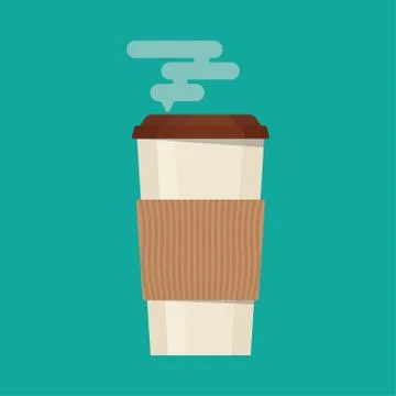 Coffee cup vector illustration in flat style Stock Illustration