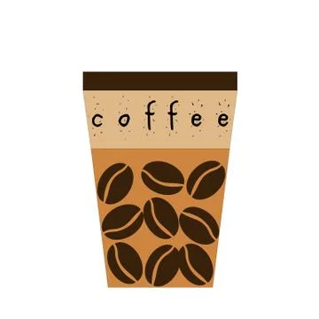 Coffee cup vector illustration isolated on background. Plastic coffee cup wit Stock Illustration