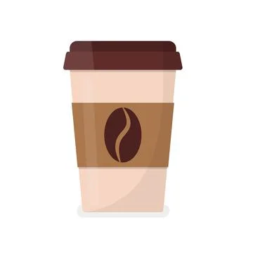 Coffee cup vector illustration isolated on background. Plastic coffee cup wit Stock Illustration