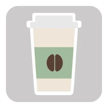 Coffee cup vector illustration. Paper offee cup icon isolated on background Stock Illustration