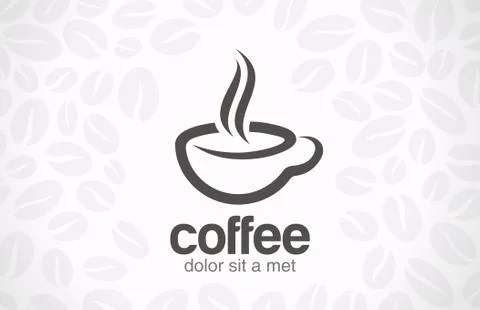 Coffee cup vector logo design template. cafe shop emblem sign icon. Stock Illustration