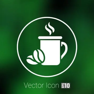 Coffee cup vector logo design template. Cafe shop emblem Stock Illustration