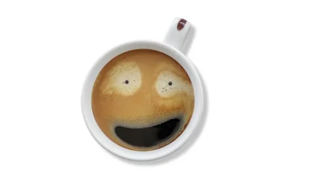 Coffee cup on a white background. Black coffee in white cup1 Stock Footage 341999719