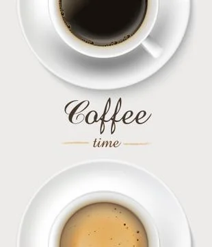 Coffee cup on white background, top view. Eps10 vector Stock Illustration