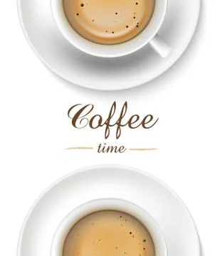 Coffee cup on white background, top view. Eps10 vector Stock Illustration