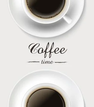 Coffee cup on white background, top view. Eps10 vector Stock Illustration