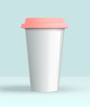 Coffee cup white mockup Stock Illustration