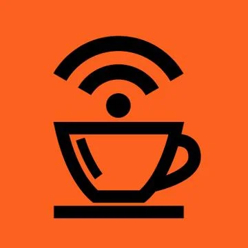 Coffee Cup Wireless Icon Stock Illustration
