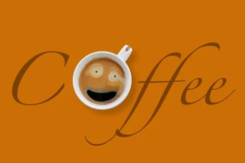 Coffee cup with word COFFEE Stock Illustration