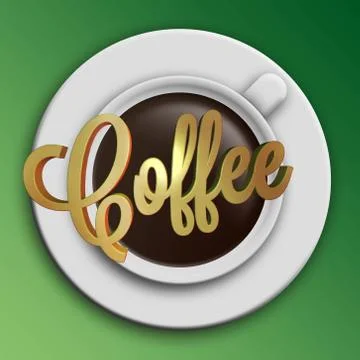 Coffee cup with words Stock Illustration
